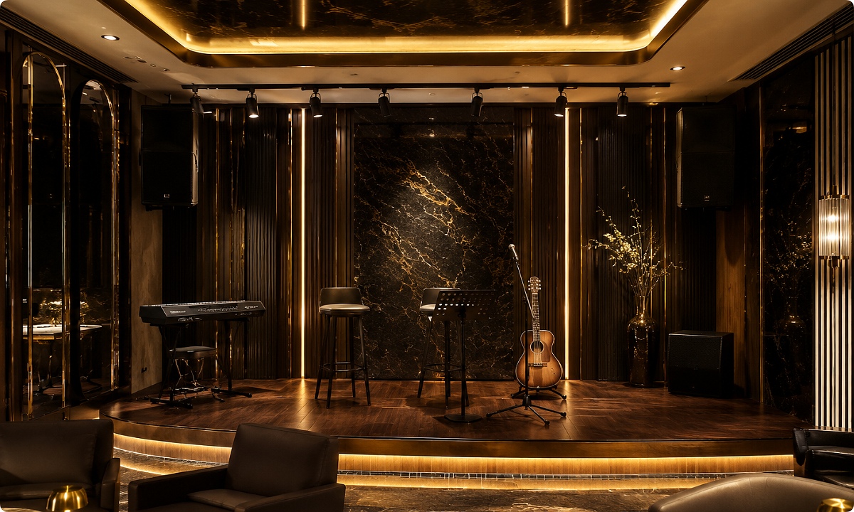 Sân khấu phòng trà đẹp mang phong cách Luxury