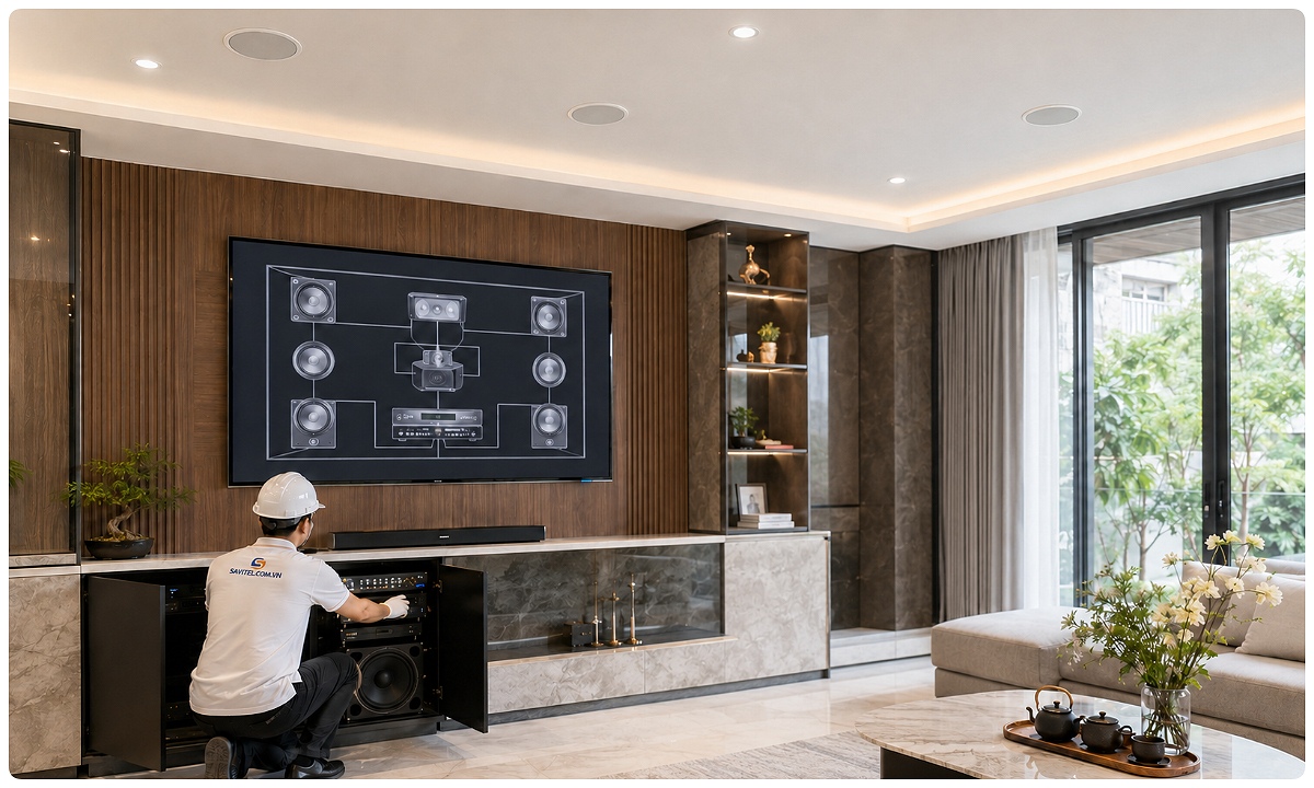 Căn chỉnh âm thanh, hướng dẫn sử dụng và bàn giao hệ thống